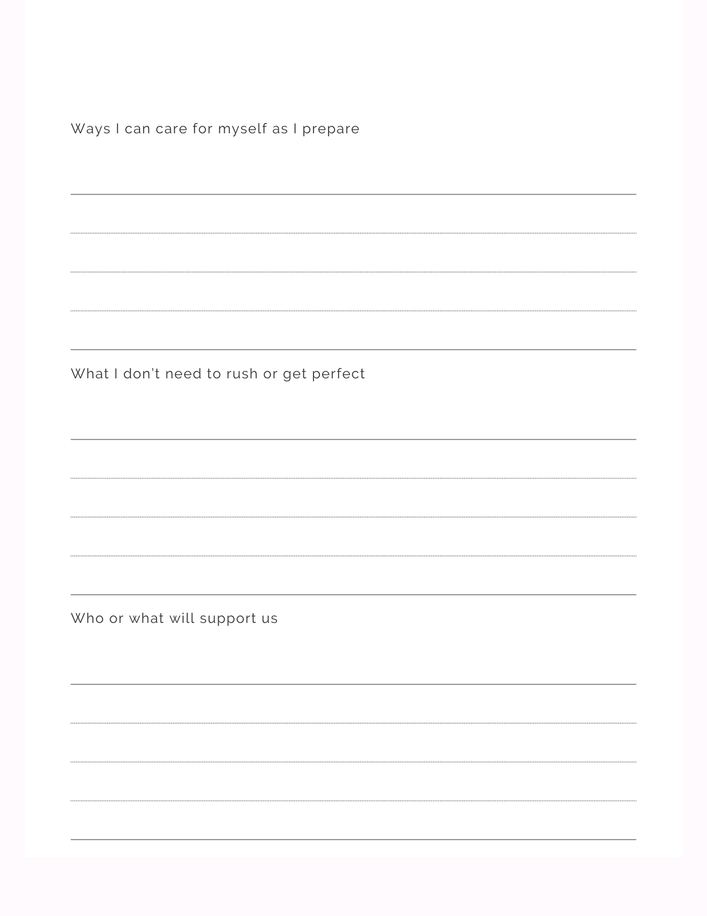 Pregnancy to Motherhood Transition Pack